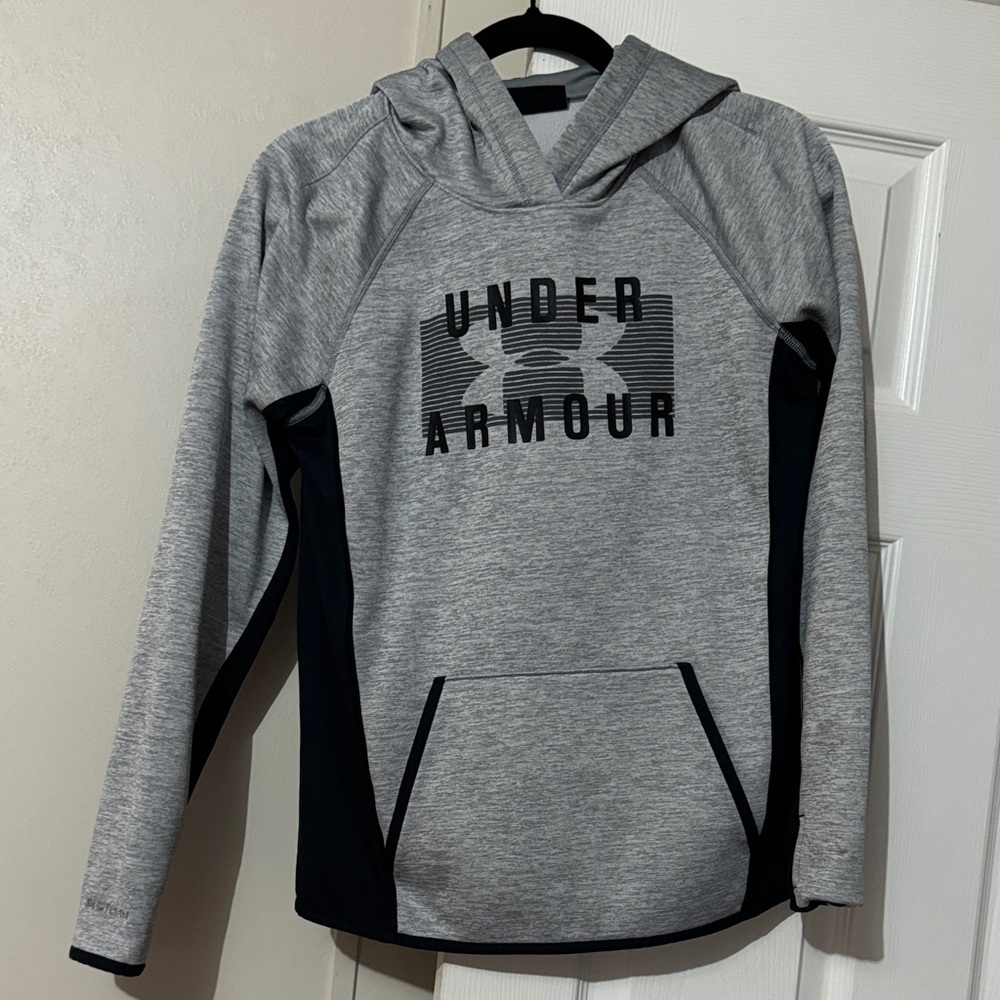 Under Armour Heather Gray and Black Pullover
